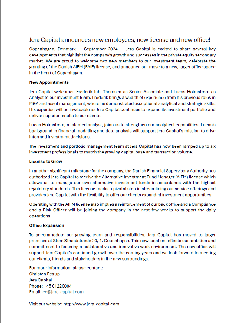 Jera Capital Press Release FINAL-1
